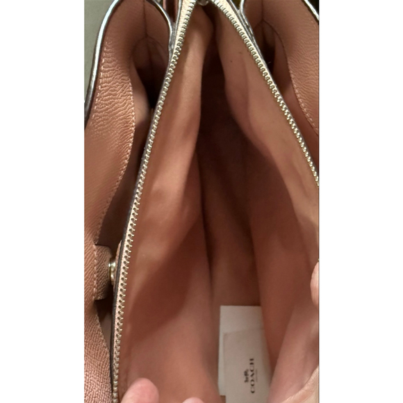 Women's Coach Pink Pebbled Leather Satchel Bag One Size - Picture 11 of 14